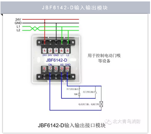 北大青鸟JBF6142-D输入输出模块接线